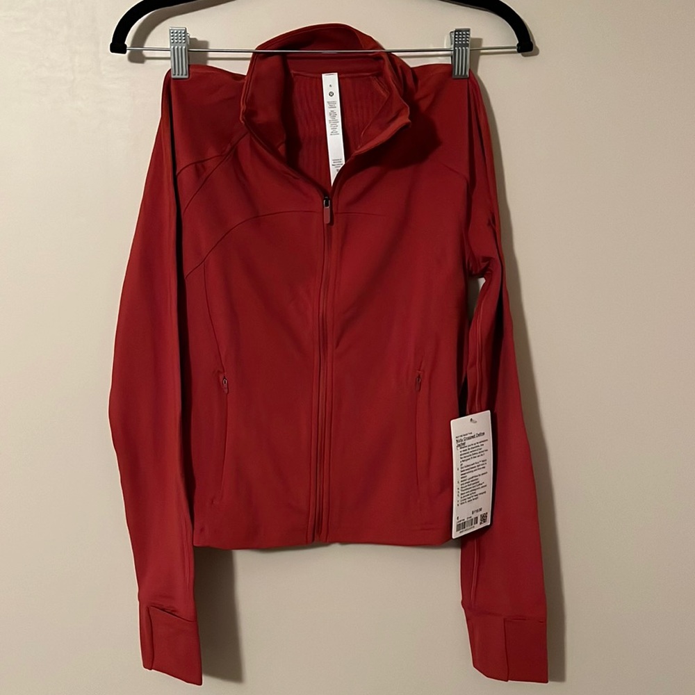 Nulu cropped define jacket, color Cayenne/cynn rust like red